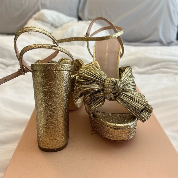 Loeffler Randall Natalia Pleated Platform Sandals - Picture 2 of 6